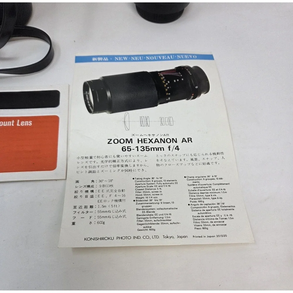 Vivitar 200mm f3.5 Auto Telephoto Lens Konica AR Mount Vintage Case Filter